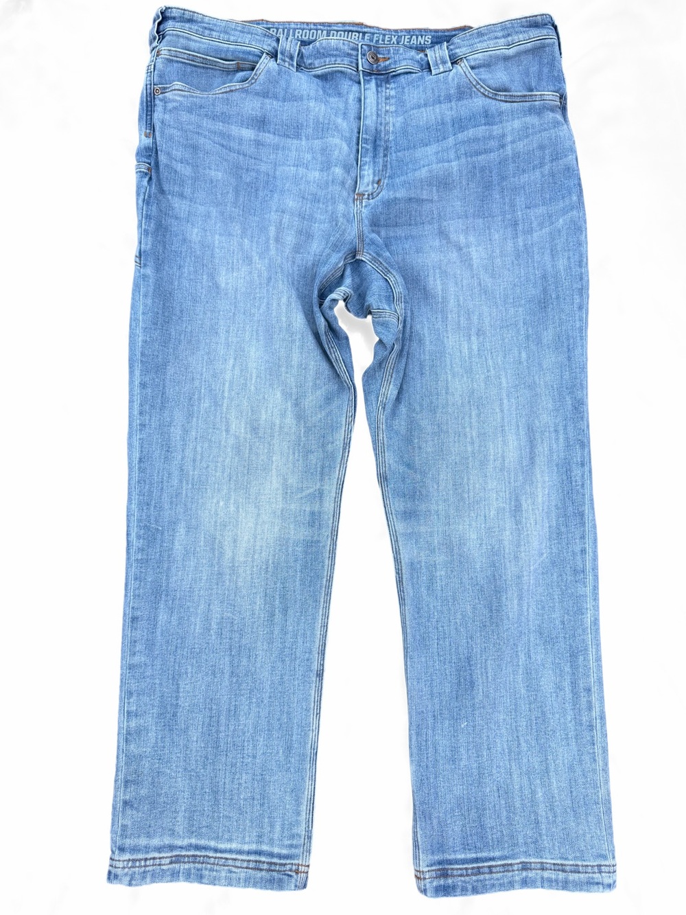 Duluth Trading Co Ballroom Double Flex Jeans 42x30 Standard Fit Workwear Blue